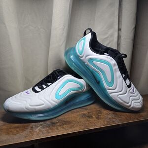 Nike Air Max 720 White and Teal Sneakers